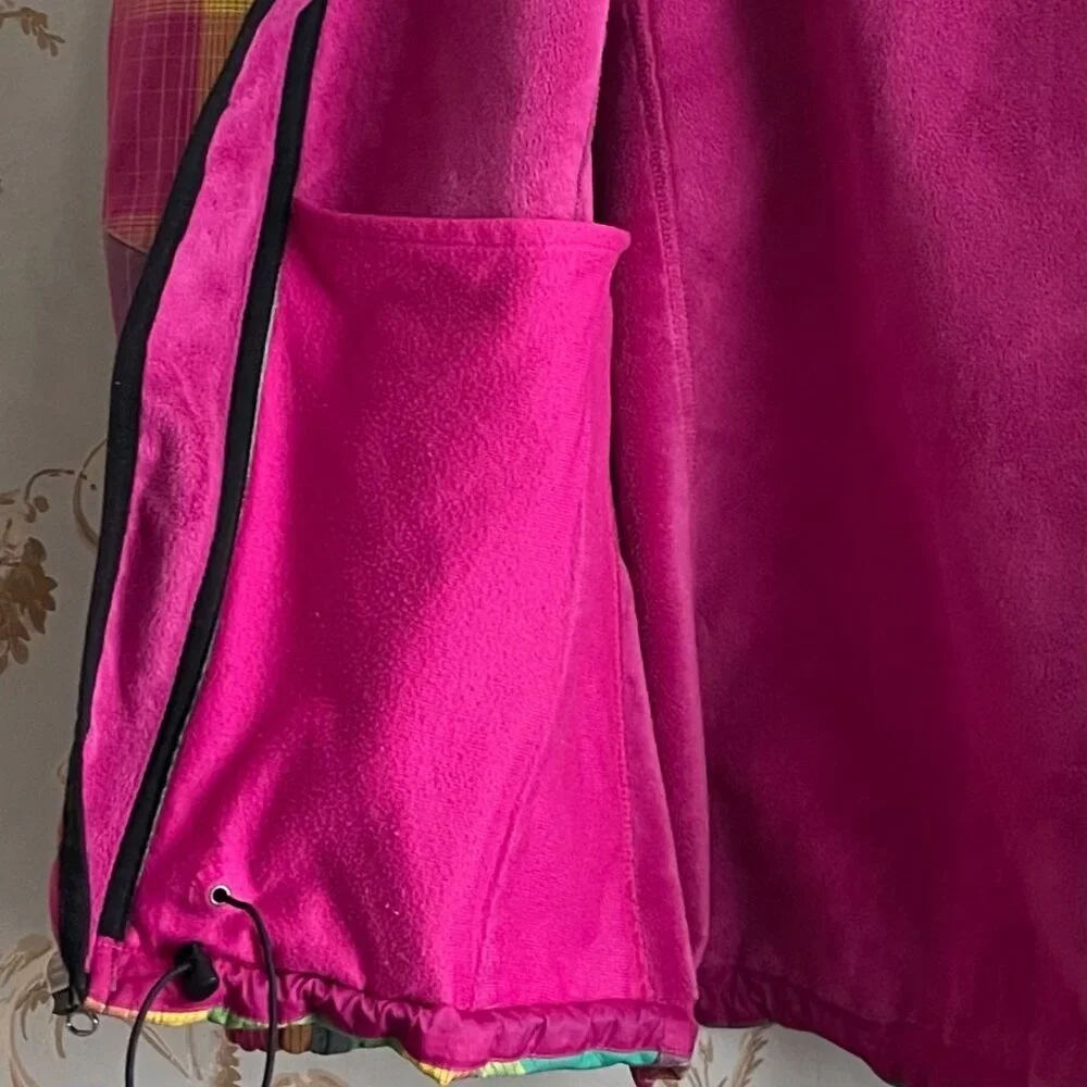 The North Face Women Jacket Size Large Colorblock Hooded Plaid Outdoor Y2K Core - Picture 15 of 16